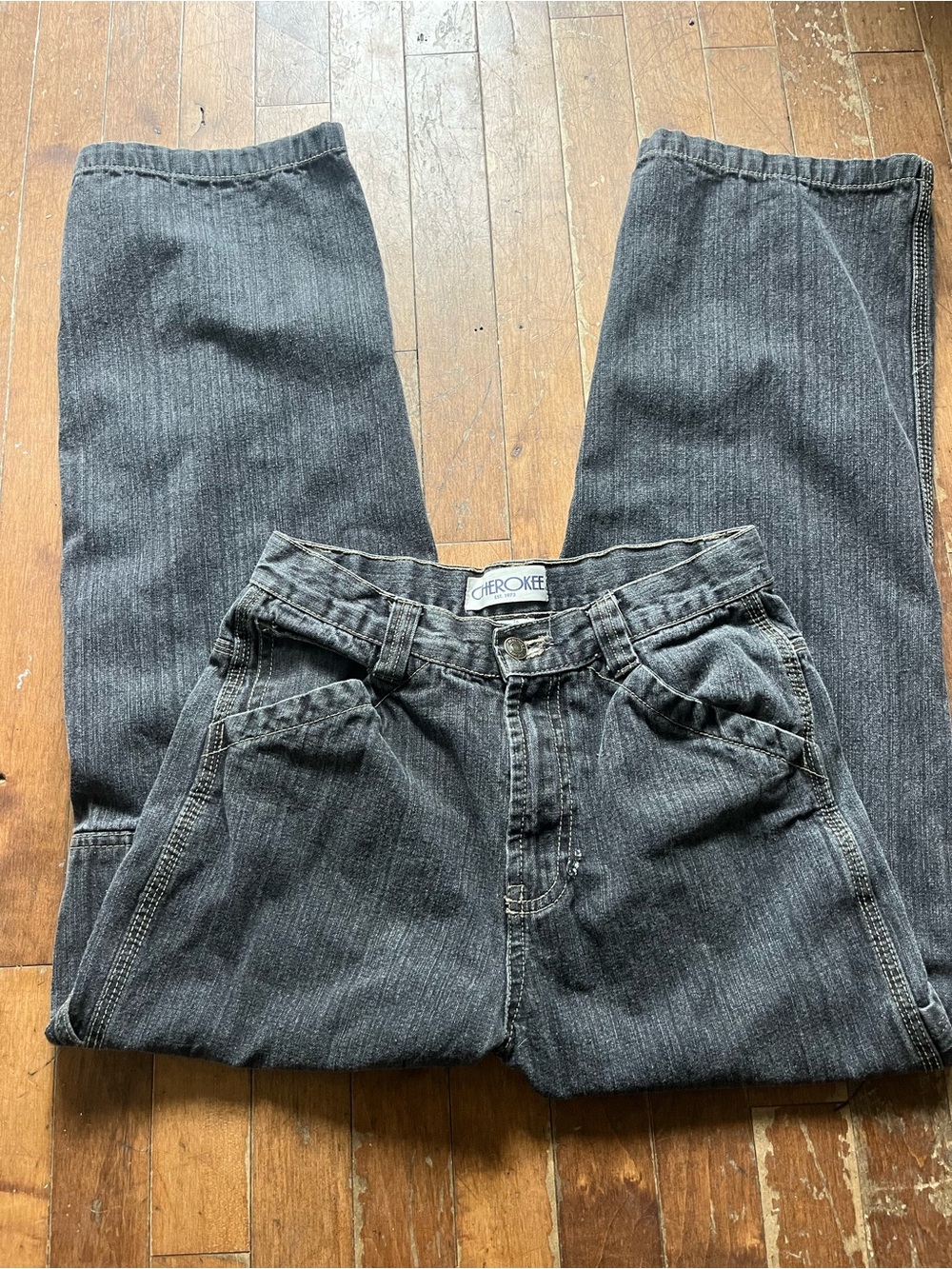 Vintage Cherokee Black Carpenter Jeans Y2K Girls Size 16